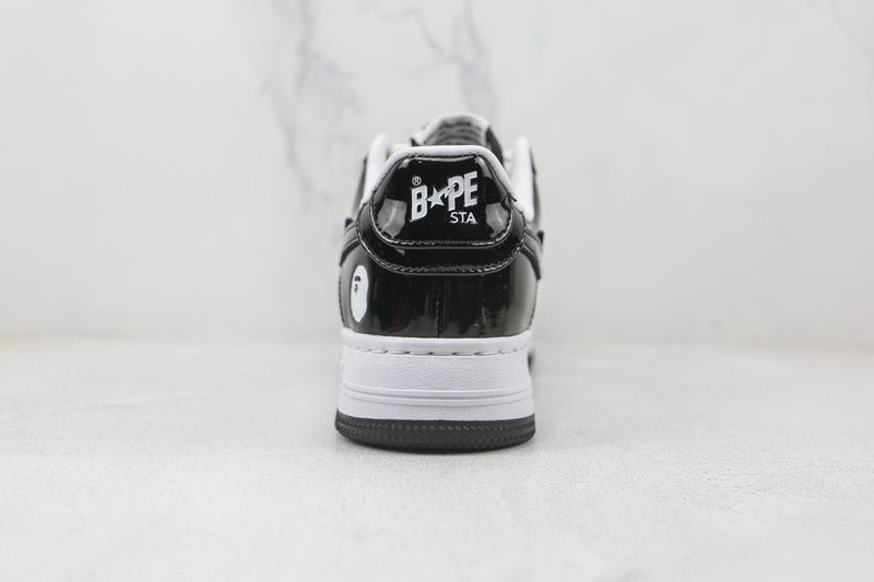 Bape Sta Patent Black White