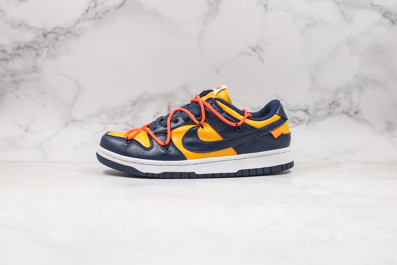 Nike Dunk Low Off White University Gold Mindnight Navy