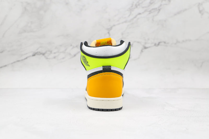 Jordan 1 Retro High White Black Volt University Gold